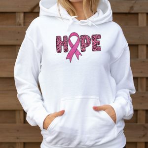 Hope Pink Ribbon Leopard Sunflower Breast Cancer Awareness Hoodie 3 5