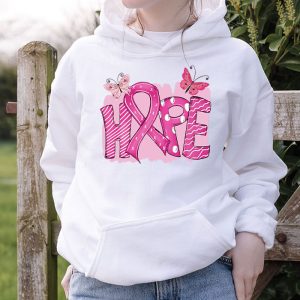 Hope Pink Ribbon Breast Cancer Awareness Leopard Sunflower Hoodie 4