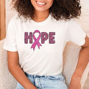 Hope Pink Ribbon Leopard Sunflower Breast Cancer Awareness T Shirt 2