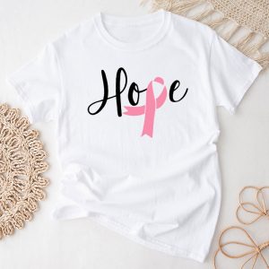 Hope Pink Ribbon Leopard Sunflower Breast Cancer Awareness T-Shirt