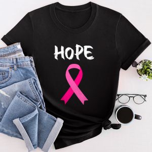 Hope Pink Ribbon Leopard Sunflower Breast Cancer Awareness T-Shirt