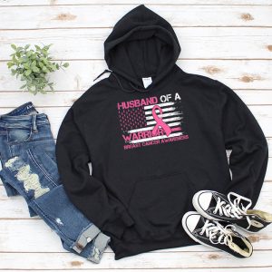 Husband Of A Warrior Breast Cancer Awareness Support Squad Hoodie 3