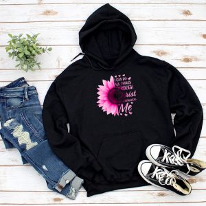 Breast Cancer Shirts Ideas Sunflower I Can Do All Things Through Christ Hoodie 5