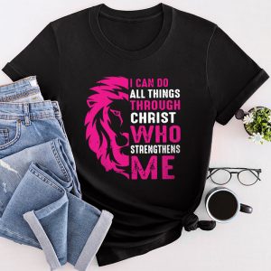 Breast Cancer Shirts Ideas Sunflower I Can Do All Things Through Christ T-Shirt 4