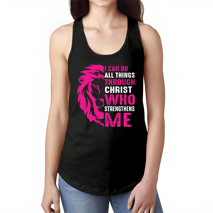 I Can Do All Things Through Christ Breast Cancer Awareness Tank Top 1 3