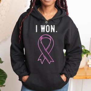 I Won Breast Cancer Awareness Support Pink Ribbon Survivor Hoodie 1 2