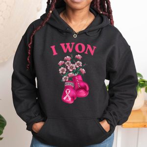 I Won Breast Cancer Awareness Support Pink Ribbon Survivor Hoodie 1 5