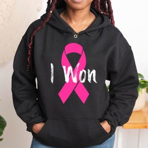 I Won Breast Cancer Awareness Support Pink Ribbon Survivor Hoodie 1 7