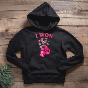 I Won Breast Cancer Awareness Support Pink Ribbon Survivor Hoodie 2 1