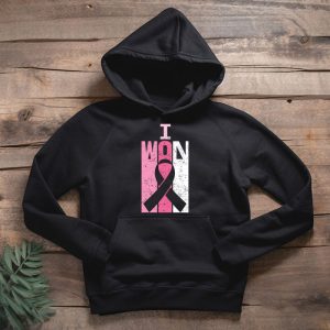 I Won Breast Cancer Awareness Support Pink Ribbon Survivor Hoodie 2