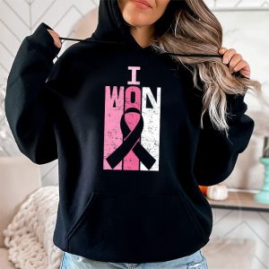 I Won Breast Cancer Awareness Support Pink Ribbon Survivor Hoodie 2 4