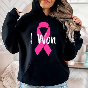 I Won Breast Cancer Awareness Support Pink Ribbon Survivor Hoodie 2 7