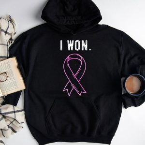 I Won Breast Cancer Awareness Support Pink Ribbon Survivor Hoodie 3 2