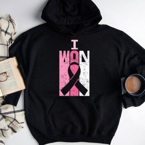 I Won Breast Cancer Awareness Support Pink Ribbon Survivor Hoodie 3