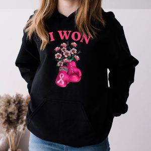 I Won Breast Cancer Awareness Support Pink Ribbon Survivor Hoodie 3 5