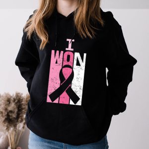 I Won Breast Cancer Awareness Support Pink Ribbon Survivor Hoodie