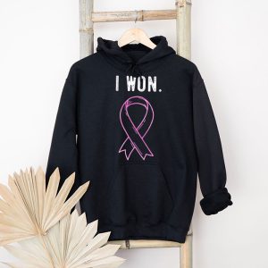 I Won Breast Cancer Awareness Support Pink Ribbon Survivor Hoodie 4 2