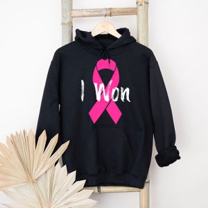 I Won Breast Cancer Awareness Support Pink Ribbon Survivor Hoodie 4 3