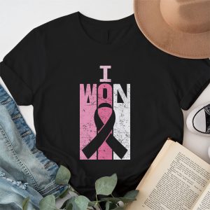 I Won Breast Cancer Awareness Support Pink Ribbon Survivor T Shirt 1 4