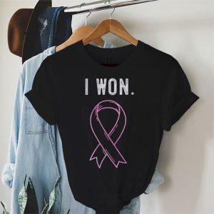 I Won Breast Cancer Awareness Support Pink Ribbon Survivor T Shirt 2 2