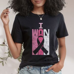 I Won Breast Cancer Awareness Support Pink Ribbon Survivor T Shirt 2 4