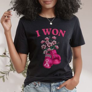 I Won Breast Cancer Awareness Support Pink Ribbon Survivor T Shirt 2 5