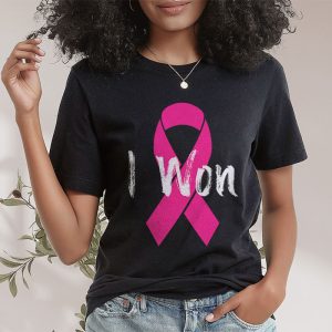 I Won Breast Cancer Awareness Support Pink Ribbon Survivor T Shirt 2 7