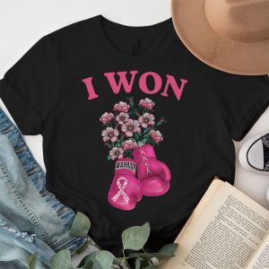 I Won Breast Cancer Awareness Support Pink Ribbon Survivor T Shirt 3 1