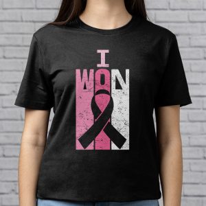 I Won Breast Cancer Awareness Support Pink Ribbon Survivor T Shirt 3 4