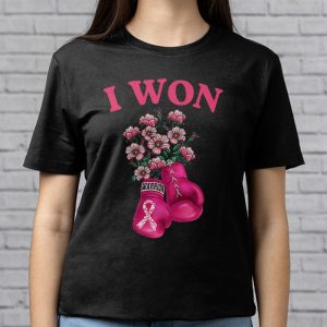 I Won Breast Cancer Awareness Support Pink Ribbon Survivor T Shirt 3 5