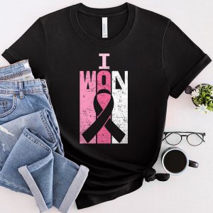 I Won Breast Cancer Awareness Support Pink Ribbon Survivor T-Shirt