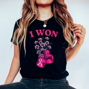 I Won Breast Cancer Awareness Support Pink Ribbon Survivor T Shirt 4 1