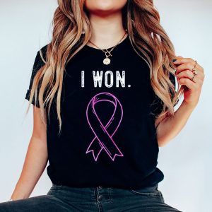 I Won Breast Cancer Awareness Support Pink Ribbon Survivor T Shirt 4 2