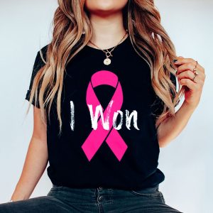 I Won Breast Cancer Awareness Support Pink Ribbon Survivor T Shirt 4 3