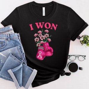 I Won Breast Cancer Awareness Support Pink Ribbon Survivor T-Shirt