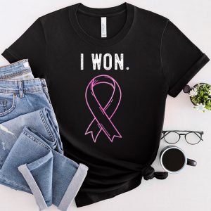 I Won Breast Cancer Awareness Support Pink Ribbon Survivor T-Shirt