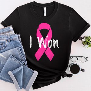 I Won Breast Cancer Awareness Support Pink Ribbon Survivor T-Shirt