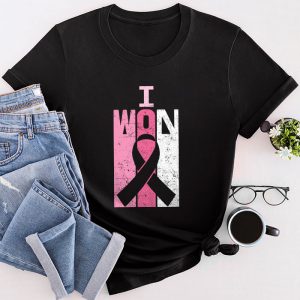 I Won Breast Cancer Awareness Support Pink Ribbon Survivor T-Shirt