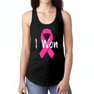 I Won Breast Cancer Awareness Support Pink Ribbon Survivor Tank Top 1 3