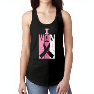 I Won Breast Cancer Awareness Support Pink Ribbon Survivor Tank Top 1