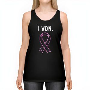 I Won Breast Cancer Awareness Support Pink Ribbon Survivor Tank Top 2 2