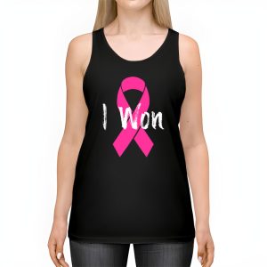 I Won Breast Cancer Awareness Support Pink Ribbon Survivor Tank Top 2 3