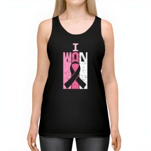 I Won Breast Cancer Awareness Support Pink Ribbon Survivor Tank Top 2