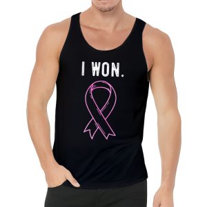 I Won Breast Cancer Awareness Support Pink Ribbon Survivor Tank Top 3 2