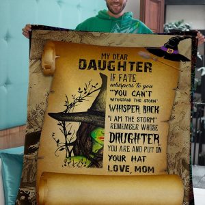 If Fate Whispers To You Halloween Mom To Daughter Personalized Custom Name Text Fleece Blanket Gift For Daughter 1