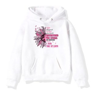 Im The Storm Warrior Pink Ribbon Women Breast Cancer Hoodie 9