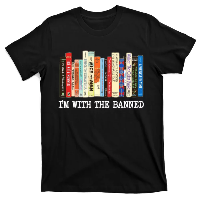 Im With The Banned Banned Books Reading Books Unisex T-Shirt For Adult Kids