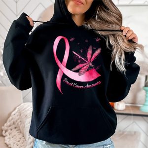 In October We Wear Pink Breast Cancer Awareness Dragonfly Hoodie 2