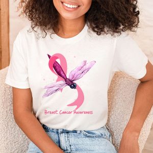 In October We Wear Pink Breast Cancer Awareness Dragonfly T Shirt 2 2