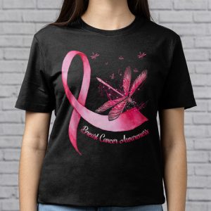 In October We Wear Pink Breast Cancer Awareness Dragonfly T Shirt 3